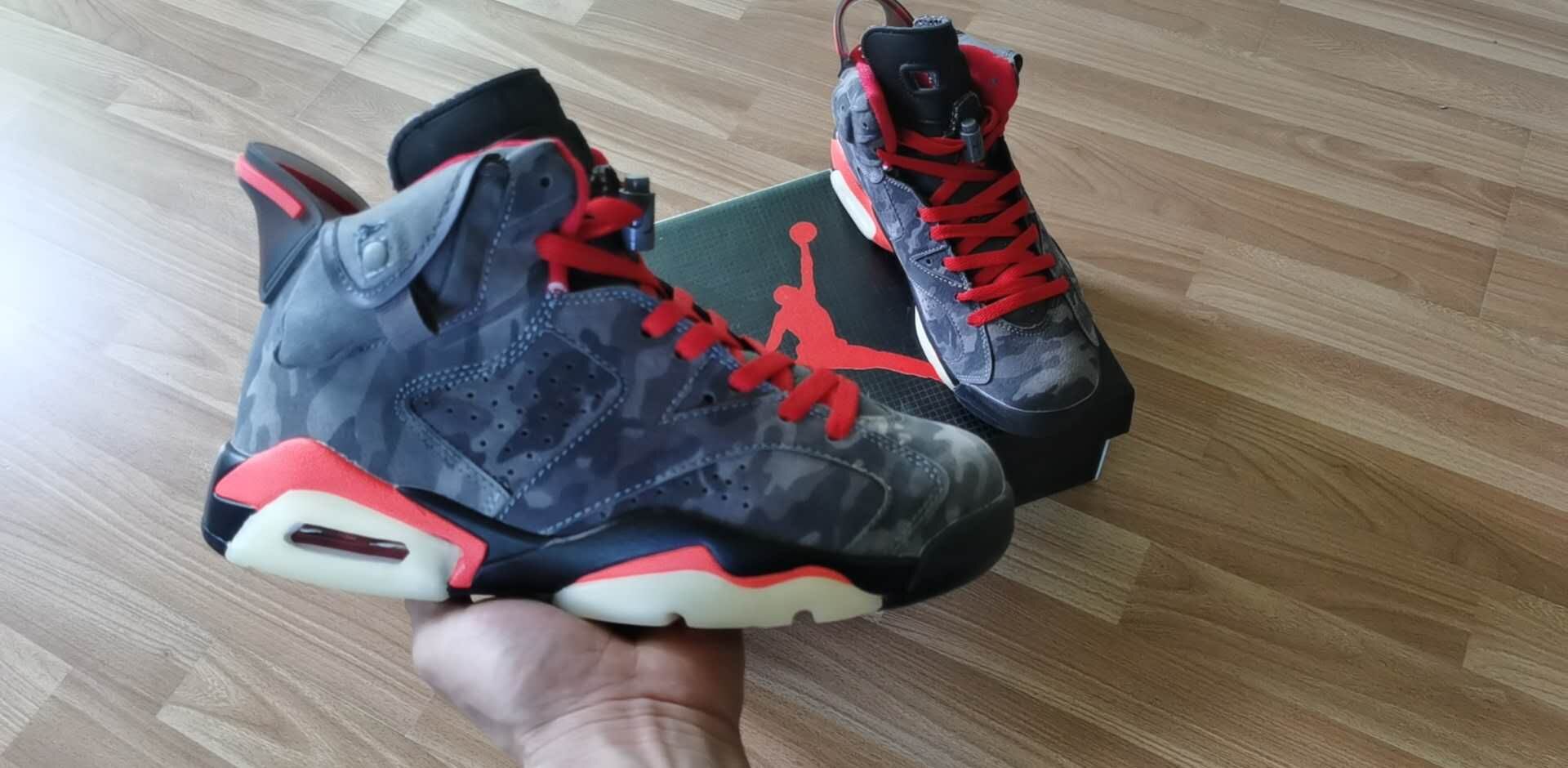 2020 Air Jordan 6 Retro Grey Black Red Shoes